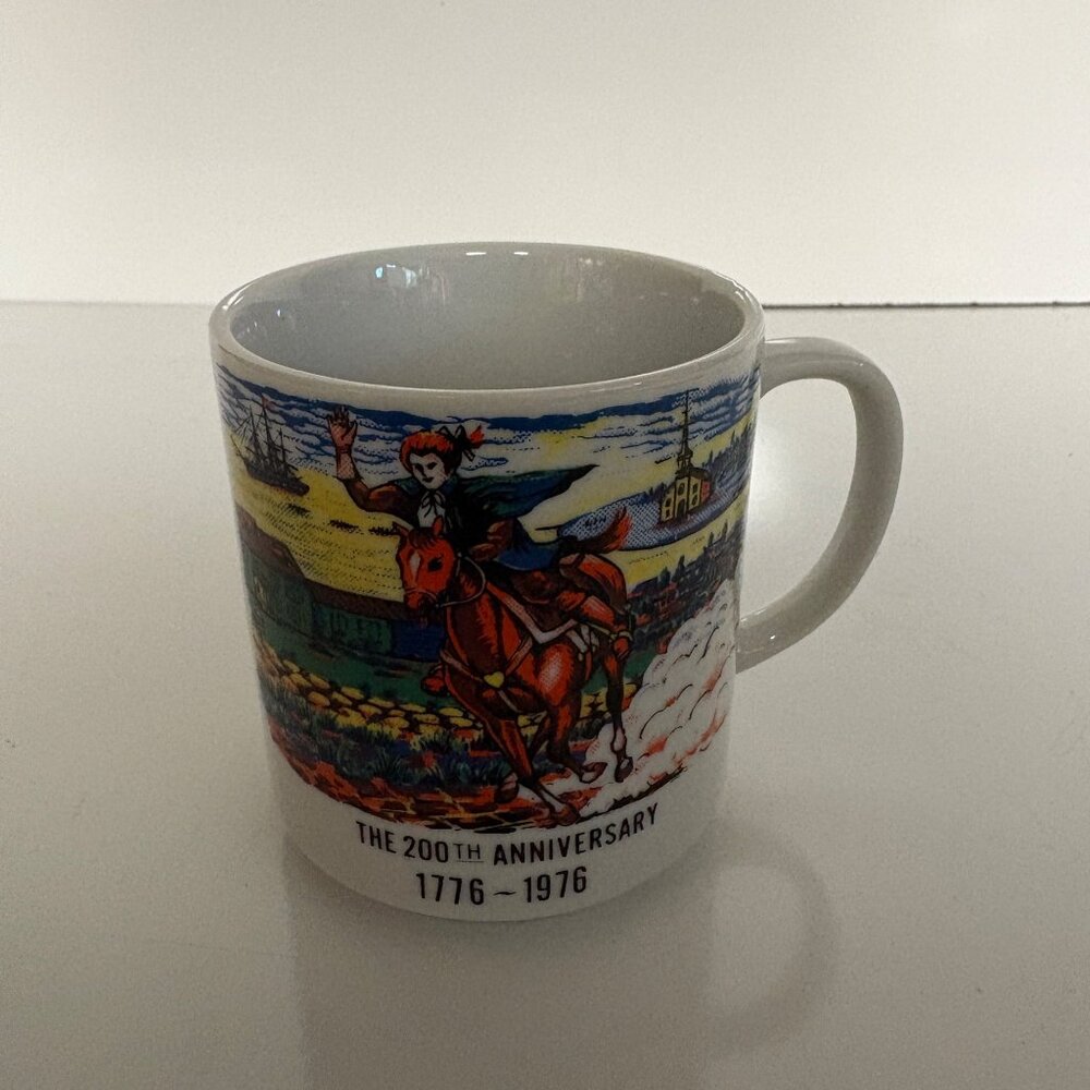 Vintage Ceramic Mug Bicentennial 200th Anniversary 1776-1976 Paul Reveres Ride